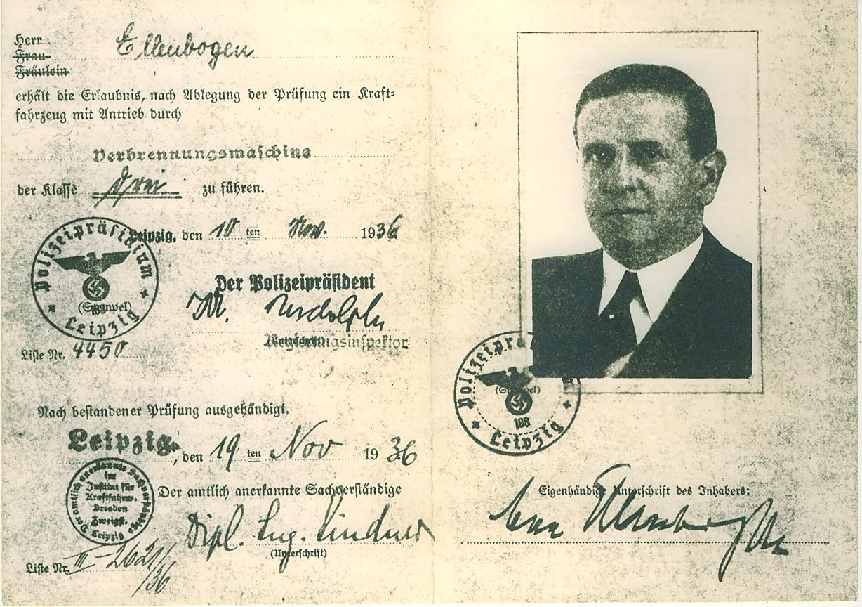 Max Ellenbogen Driving permit 1943