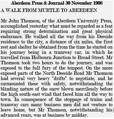 Aberdeen Press and Journal 30 November 1908